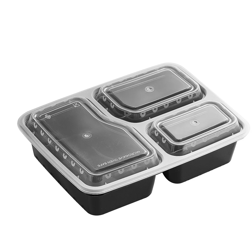 Meal Prep Jars With Lids - 7 Pack 3 Compartment Meal Prep