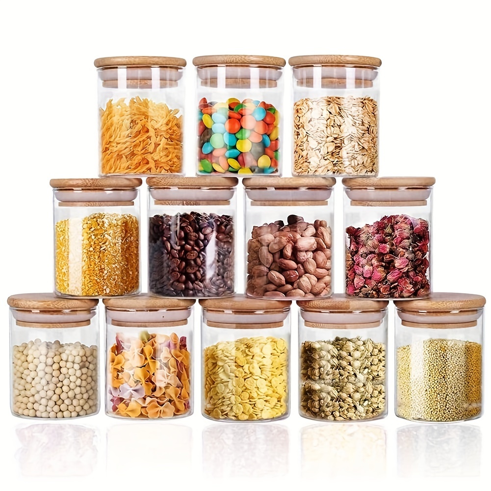 Spice Jar Labels - 12-Pack 8oz Glass Spice Jars with