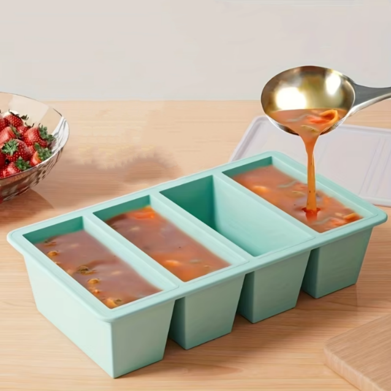 Meal Prep Chef - 1pc Silicone Freezer Tray with Lid