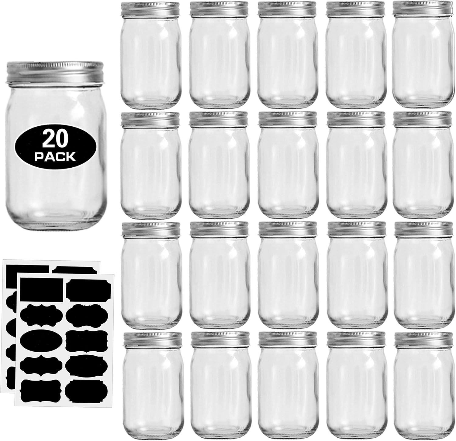Meal Prep Jars With Lids - 12oz Glass Jars With Lids Regular