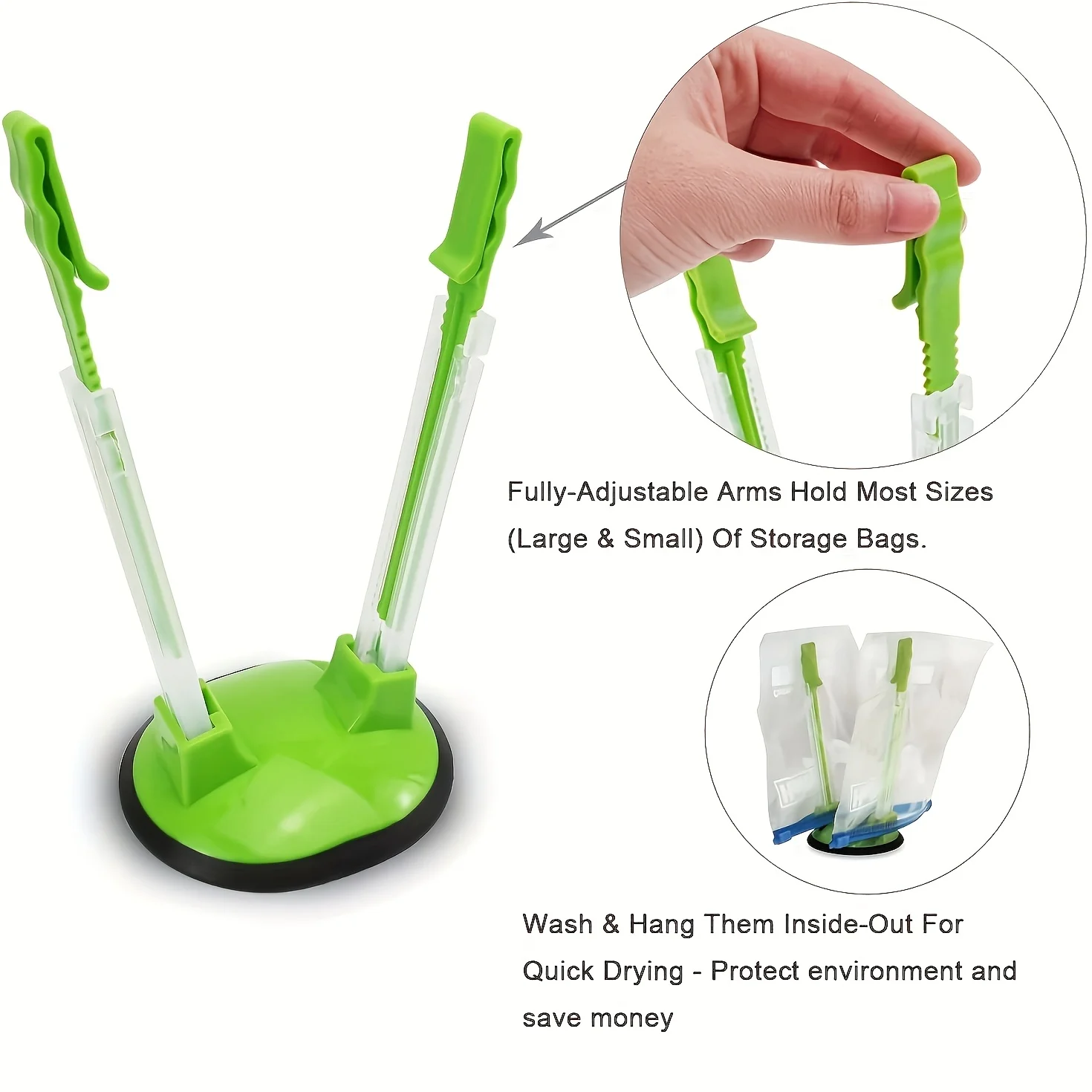 Zipper Bag Holder Plastic Adju - Meal Prep Chef 评论和价格