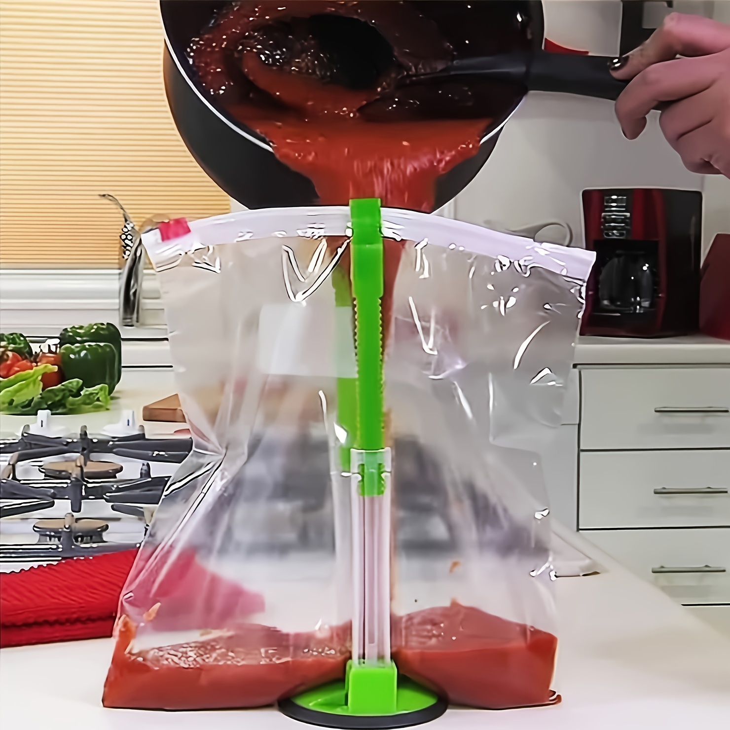 Zipper Bag Holder Plastic Adju - Meal Prep Chef 评论和价格
