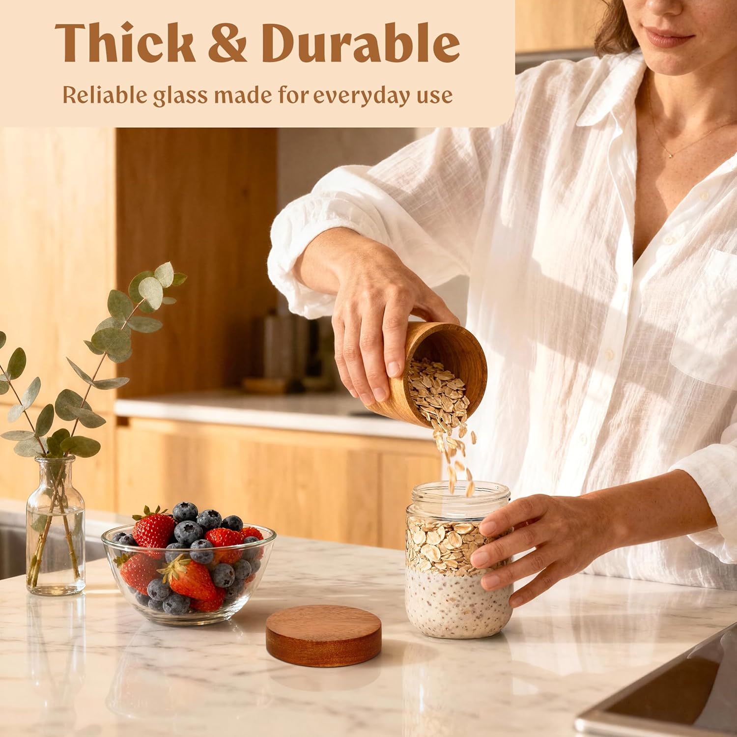 Overnight Oats Containers with - Meal Prep Jars With Lids 评论和价格