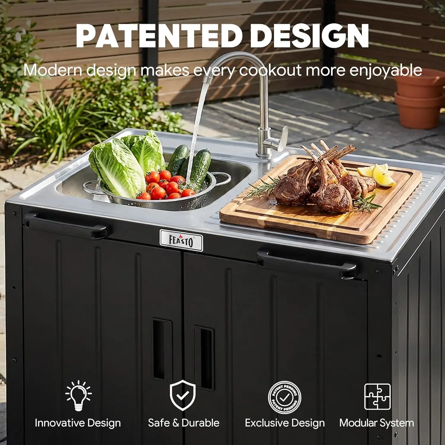 Outdoor Kitchen Island with St - Meal Prep Chef 评论和价格