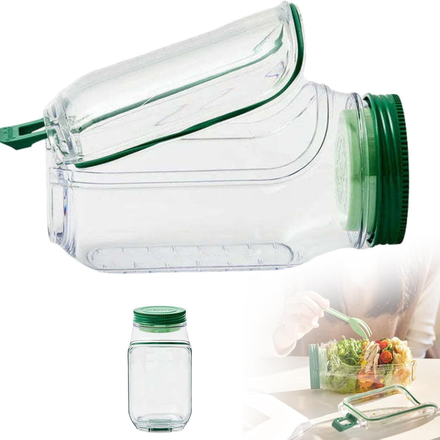 Salad Pod Salad Jars with Lids - Meal Prep Jars With Lids 评论和价格