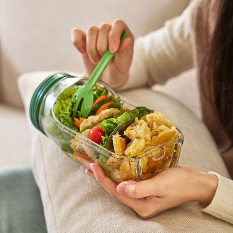 Salad Pod Salad Jars with Lids - Meal Prep Jars With Lids 评论和价格