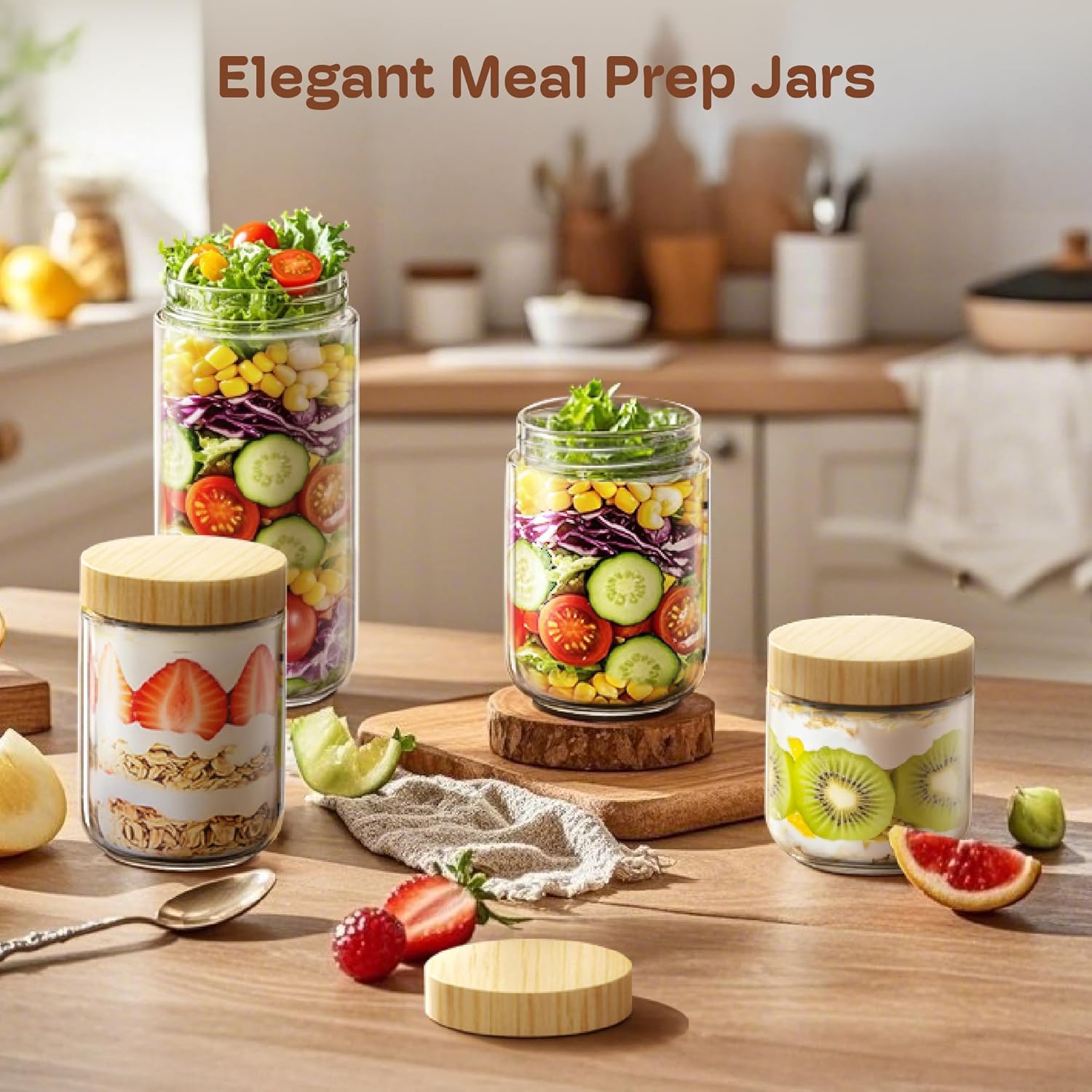 4 Pack 10oz Overnight Oats Con - Meal Prep Jars With Lids 评论和价格