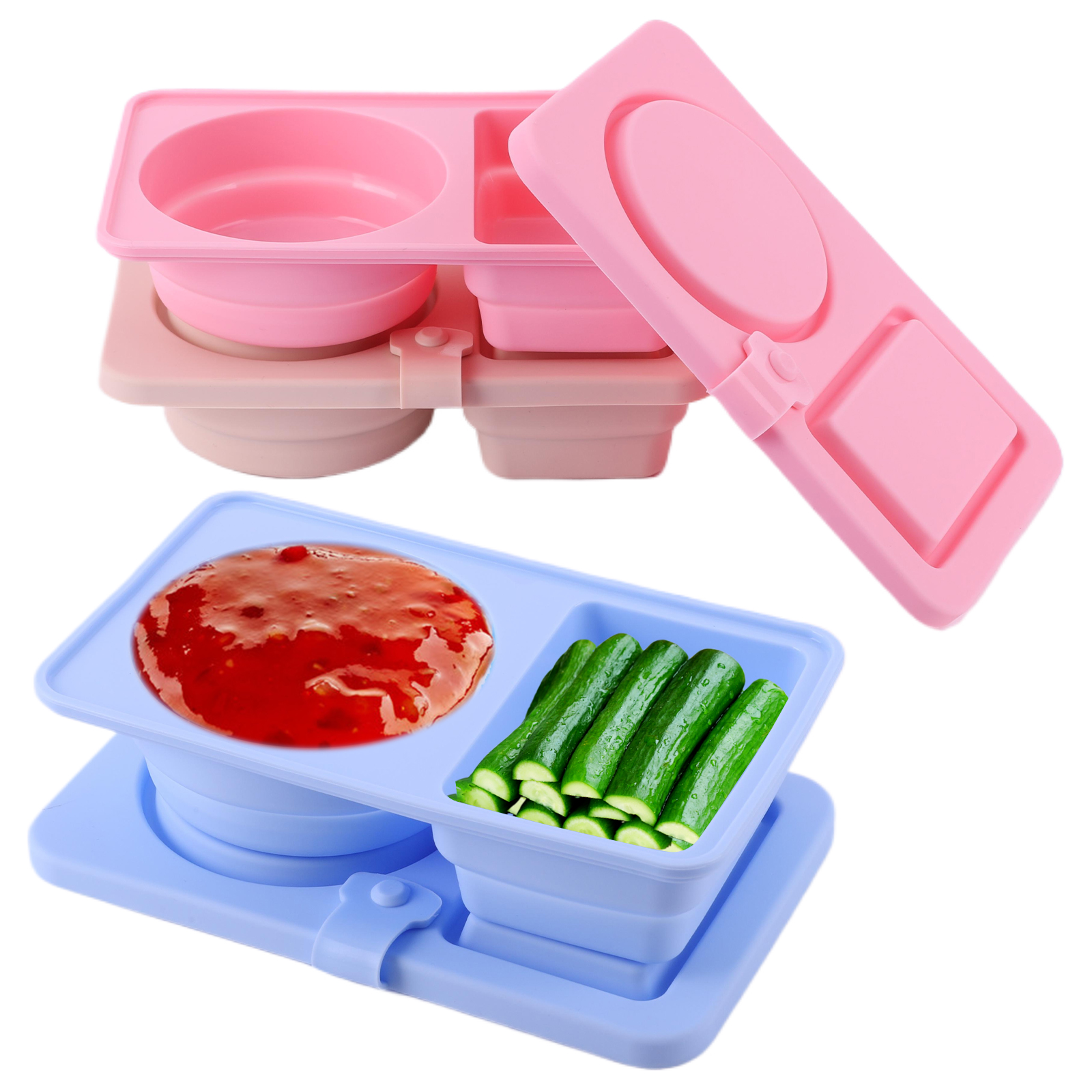 3Pcs Multi-Function 2 Grid Con - Meal Prep Jars With Lids 评论和价格