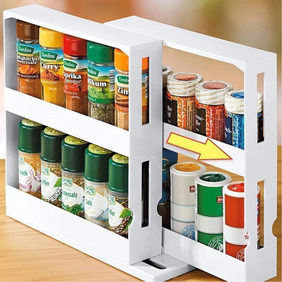 2 Layer Kitchen Storage Slide  - Spice Jar Labels 评论和价格