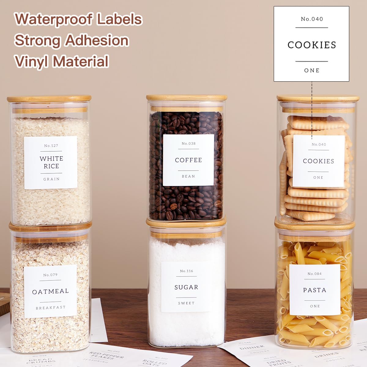 6 Pack Square Kitchen Storage  - Spice Jar Labels 评论和价格