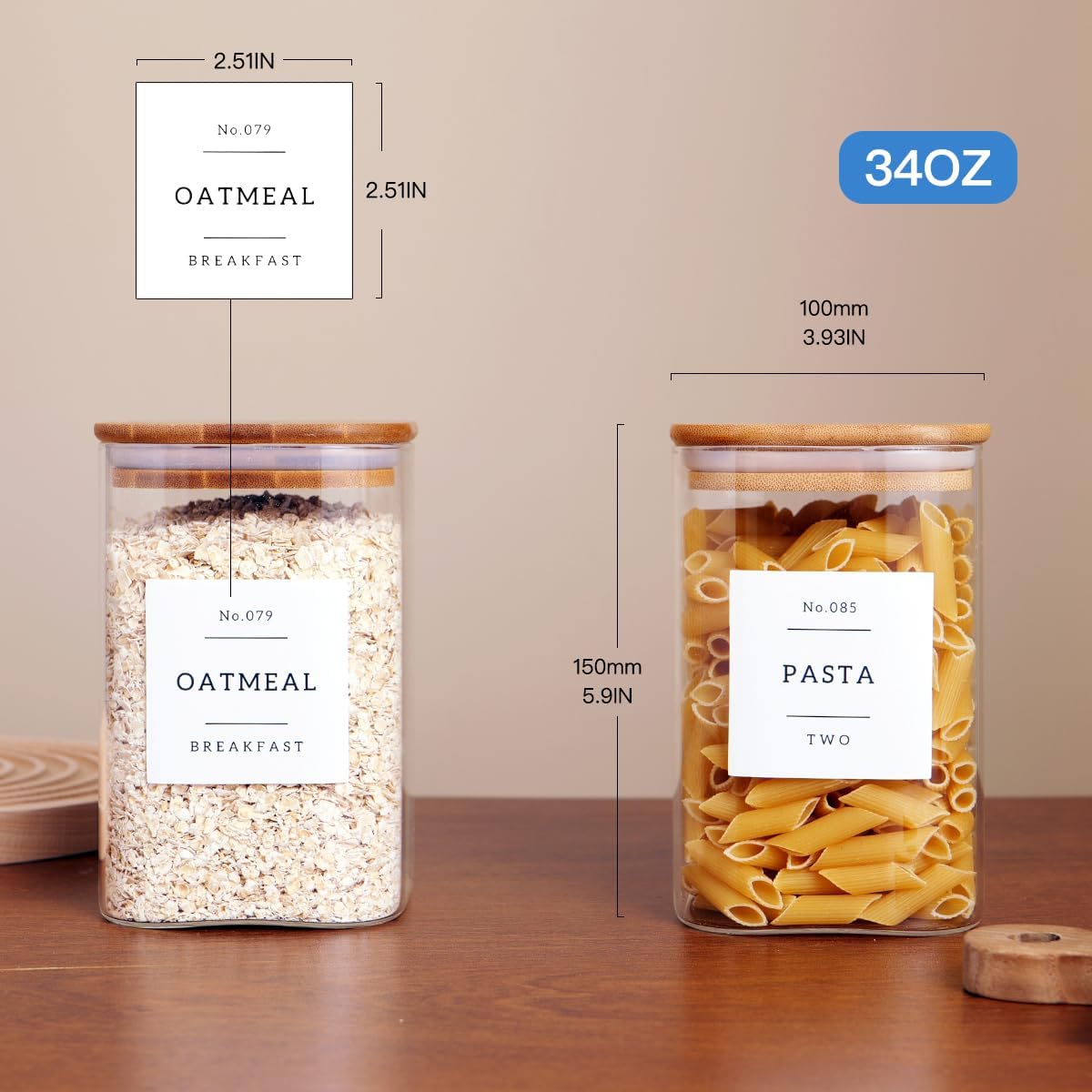 6 Pack Square Kitchen Storage  - Spice Jar Labels 评论和价格