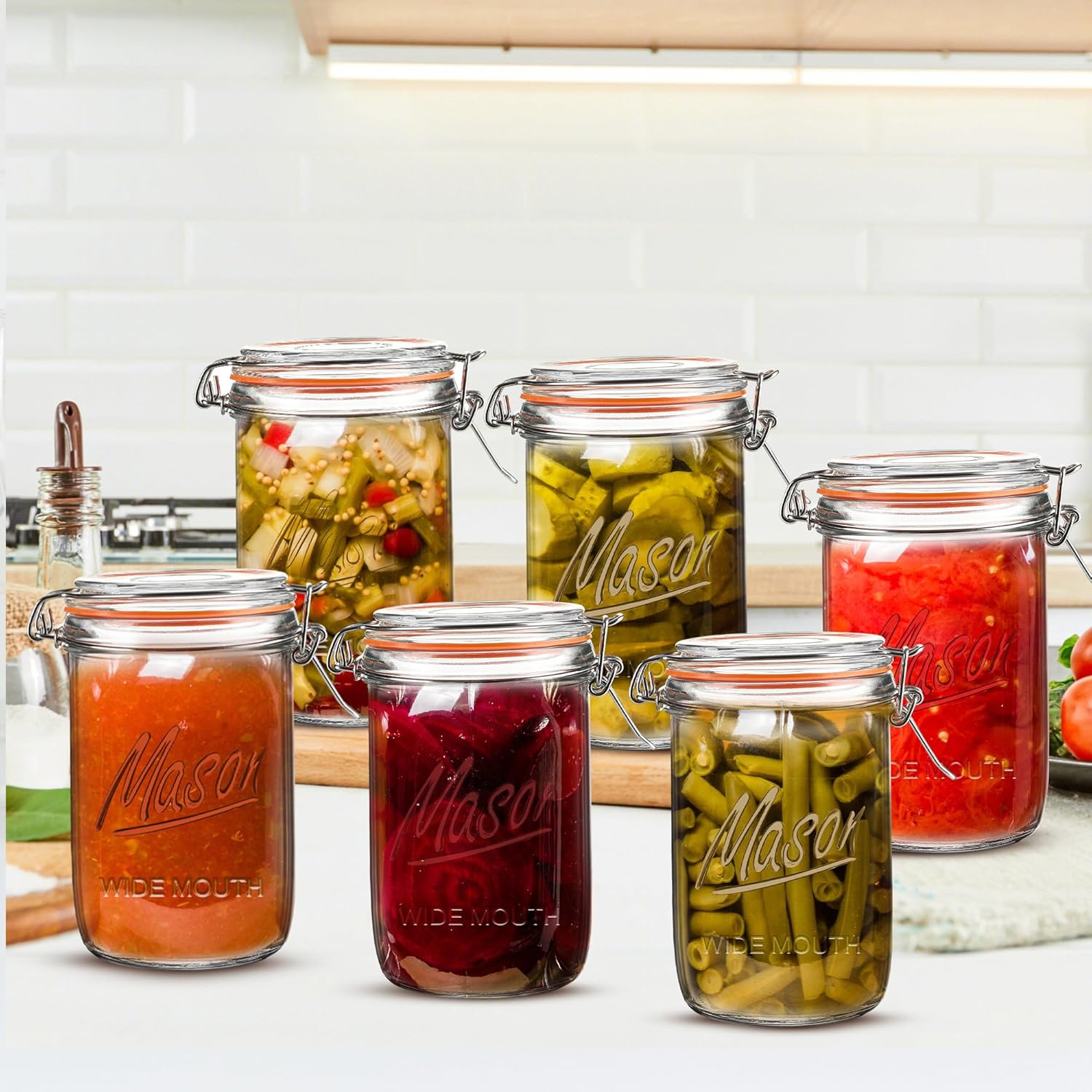24oz Wide Mouth    Jars – 6 Pa - Meal Prep Jars With Lids 评论和价格