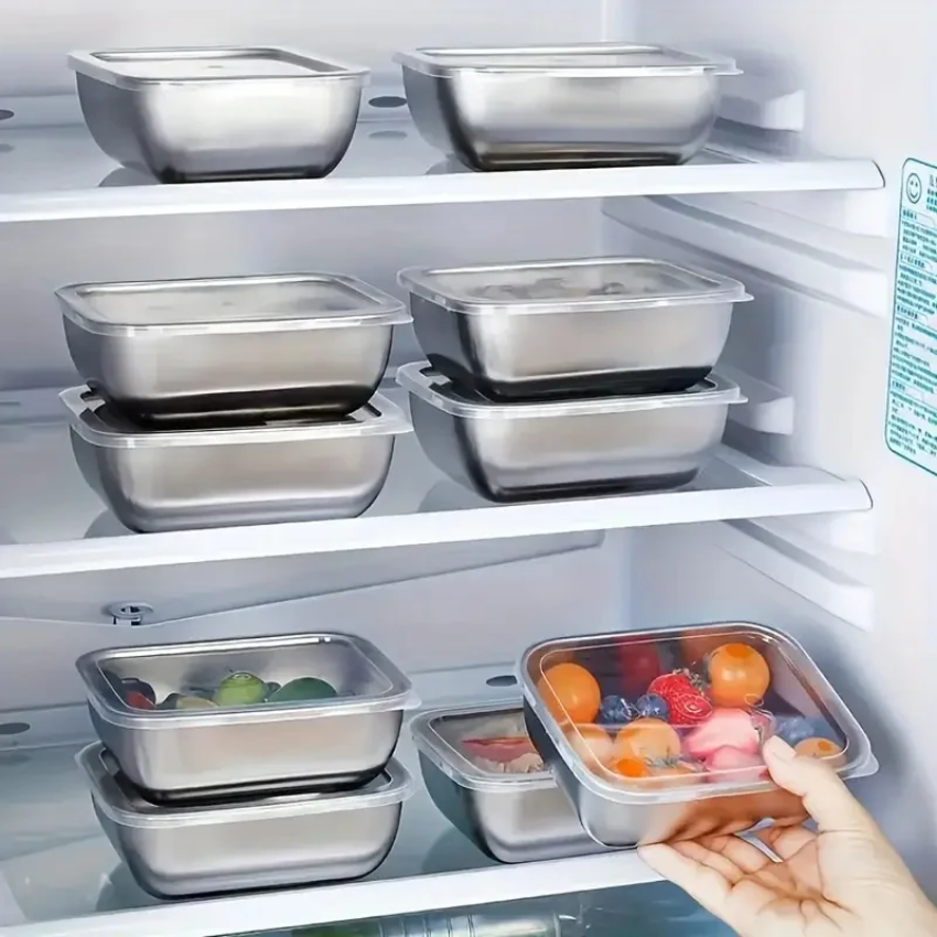 5pcs Stainless Steel Food Stor - Meal Prep Chef 评论和价格