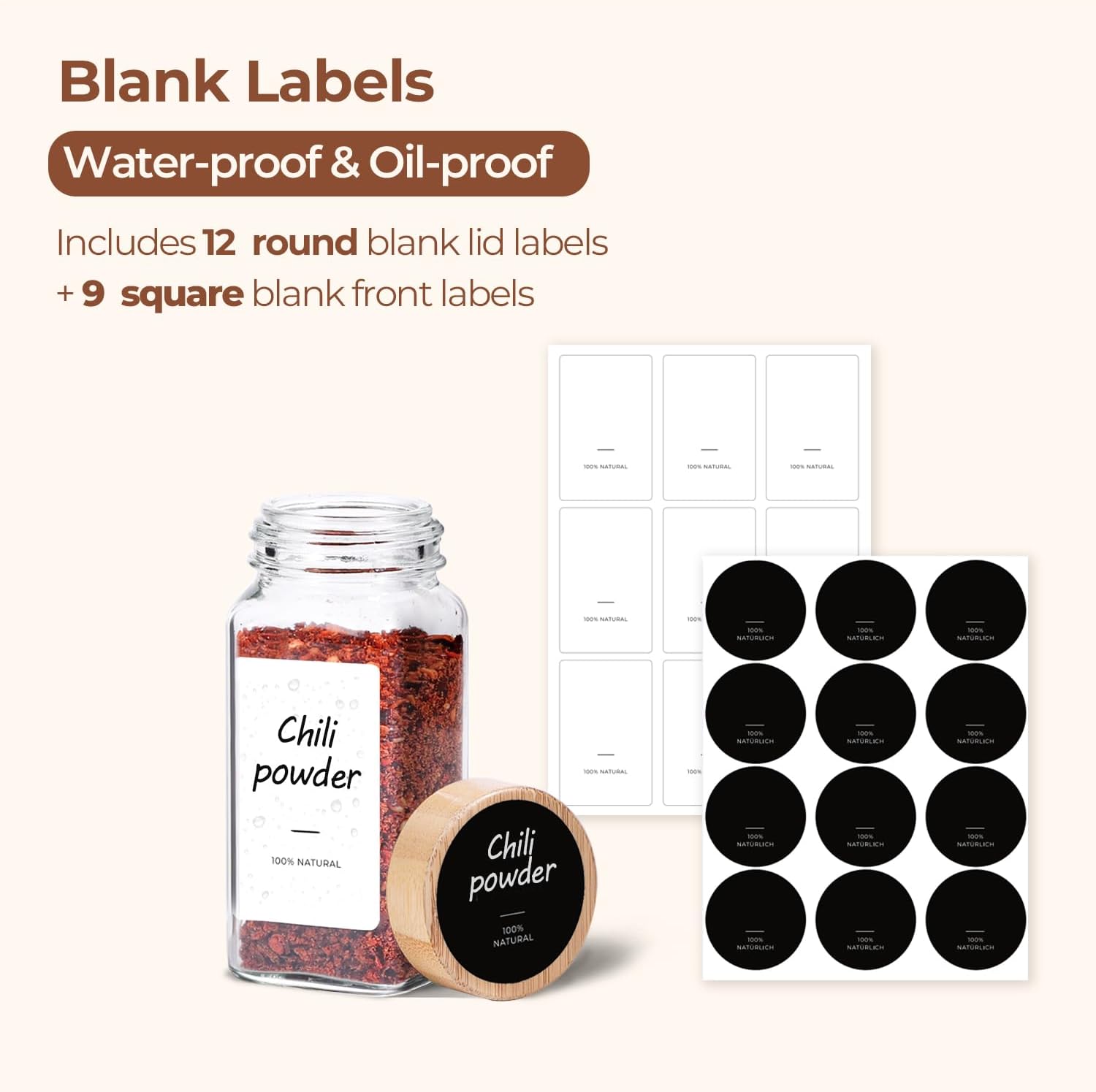 ComSaf 4 oz 6Pcs Glass Spice J - Spice Jar Labels 评论和价格
