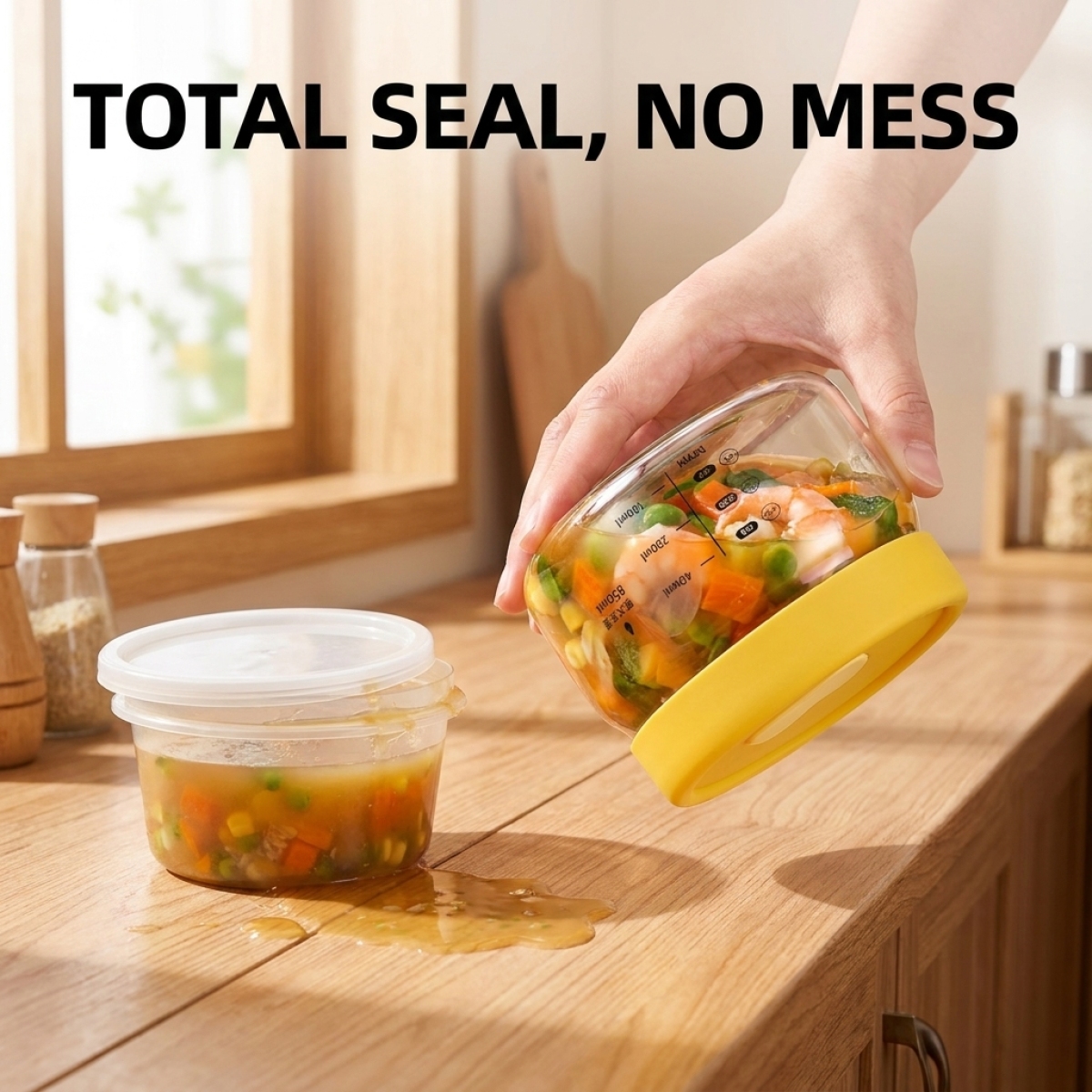 Leakproof Glass Food Storage C - Meal Prep Jars With Lids 评论和价格