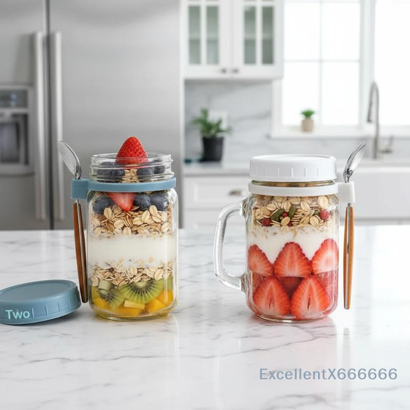 500ml Glass Container for Over - Meal Prep Jars With Lids 评论和价格