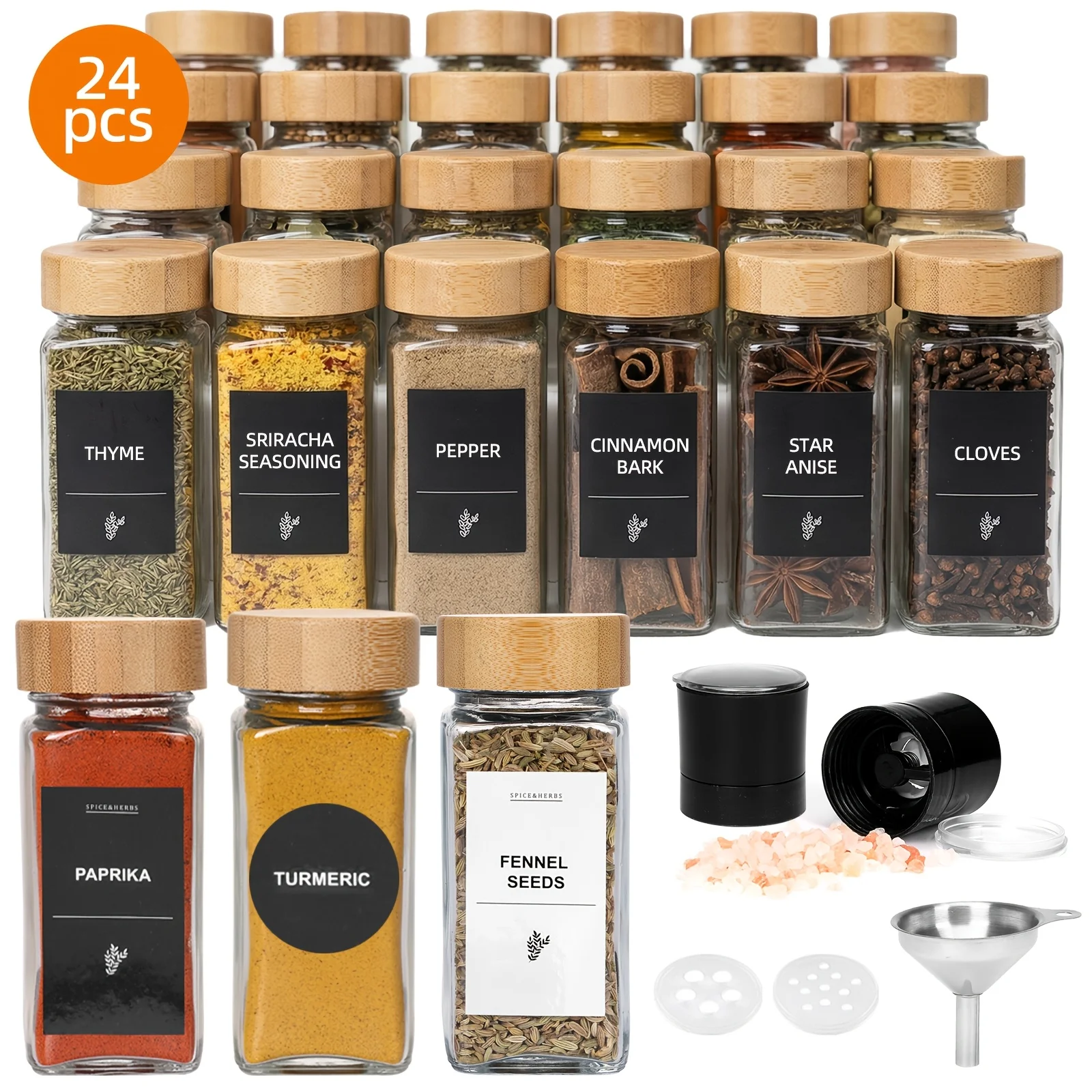 DDHOME 24pcs 4oz Square Spice  - Spice Jar Labels 评论和价格