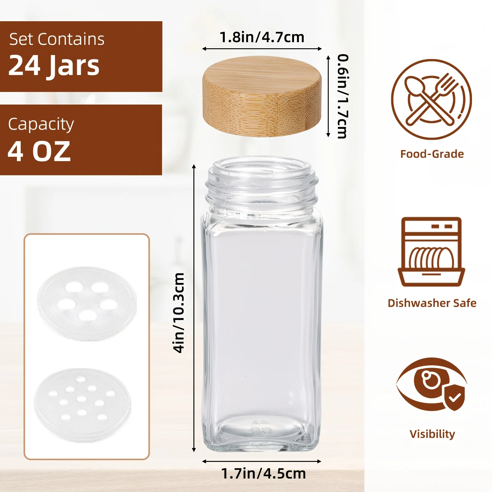 DDHOME 24pcs 4oz Square Spice  - Spice Jar Labels 评论和价格