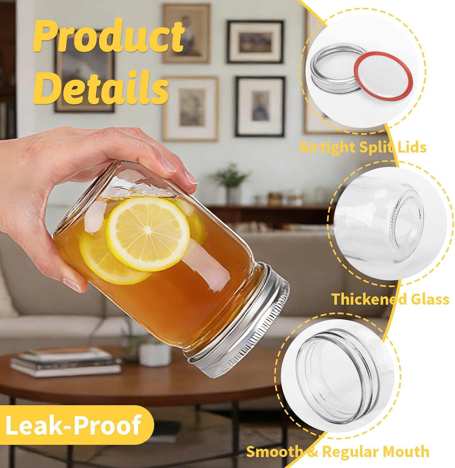 12 oz    Jars with Lids 20 Pac - Meal Prep Jars With Lids 评论和价格