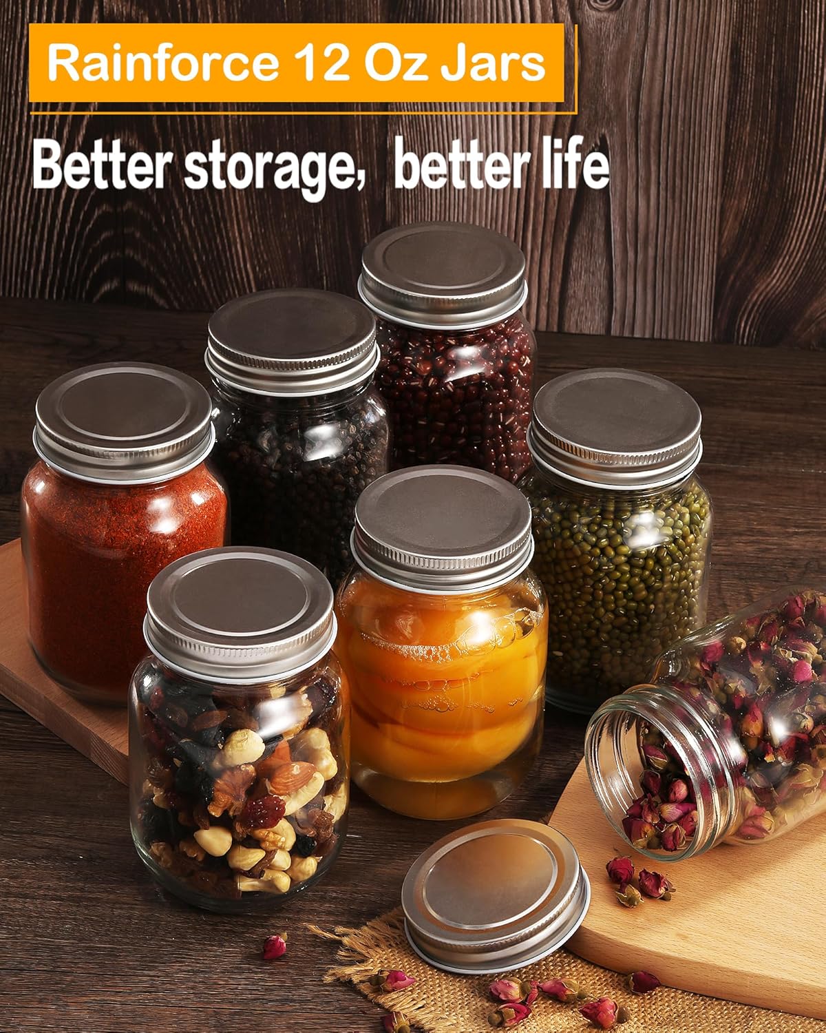 12oz Glass Jars With Lids Regu - Meal Prep Jars With Lids 评论和价格