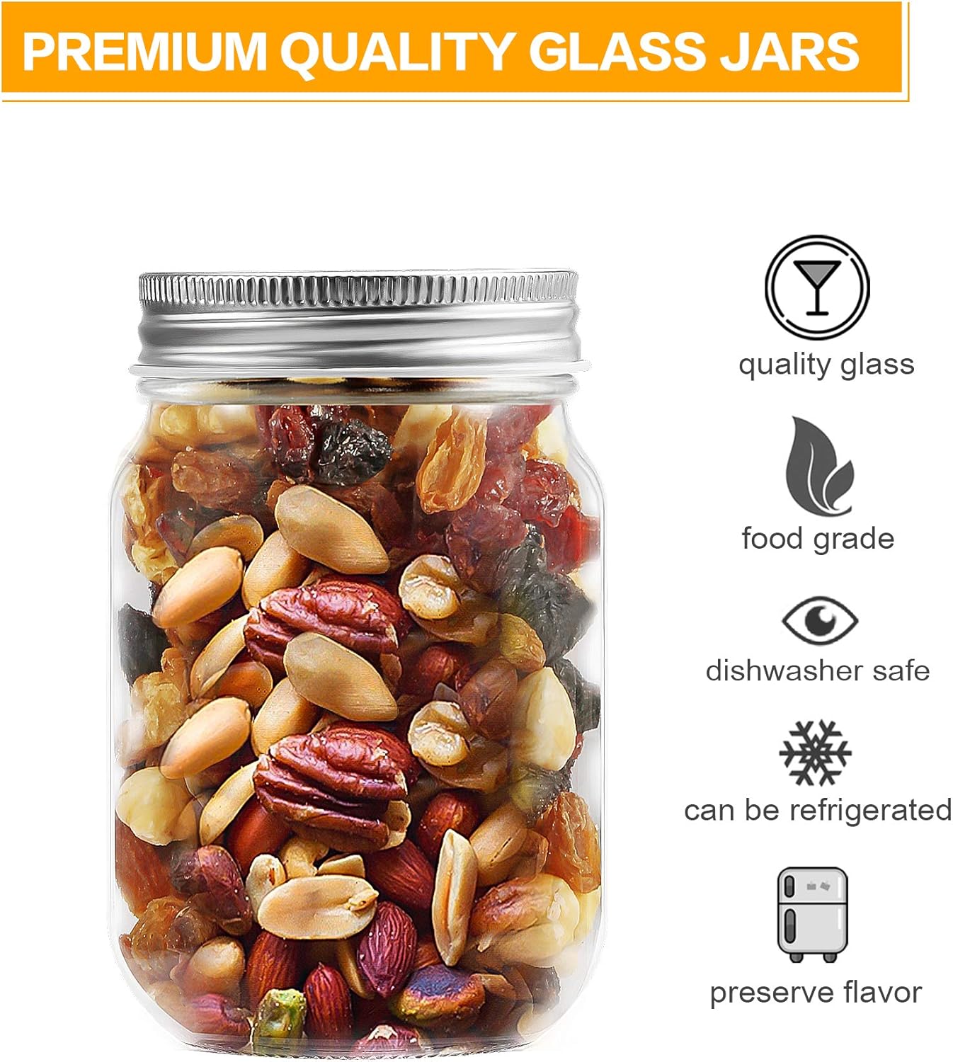 12oz Glass Jars With Lids Regu - Meal Prep Jars With Lids 评论和价格
