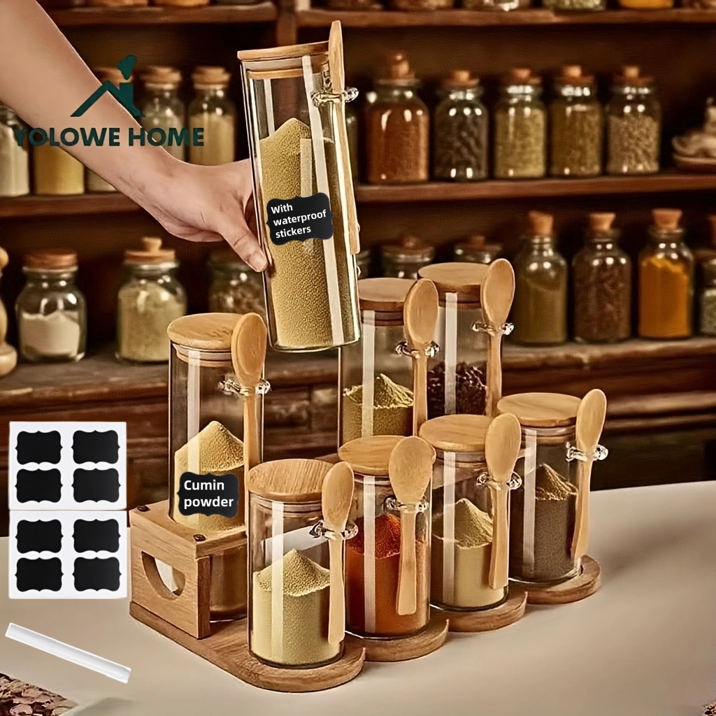 8-Piece Glass Storage Containe - Spice Jar Labels 评论和价格