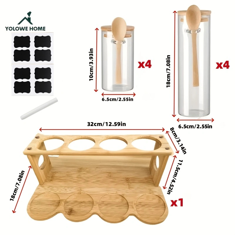 8-Piece Glass Storage Containe - Spice Jar Labels 评论和价格