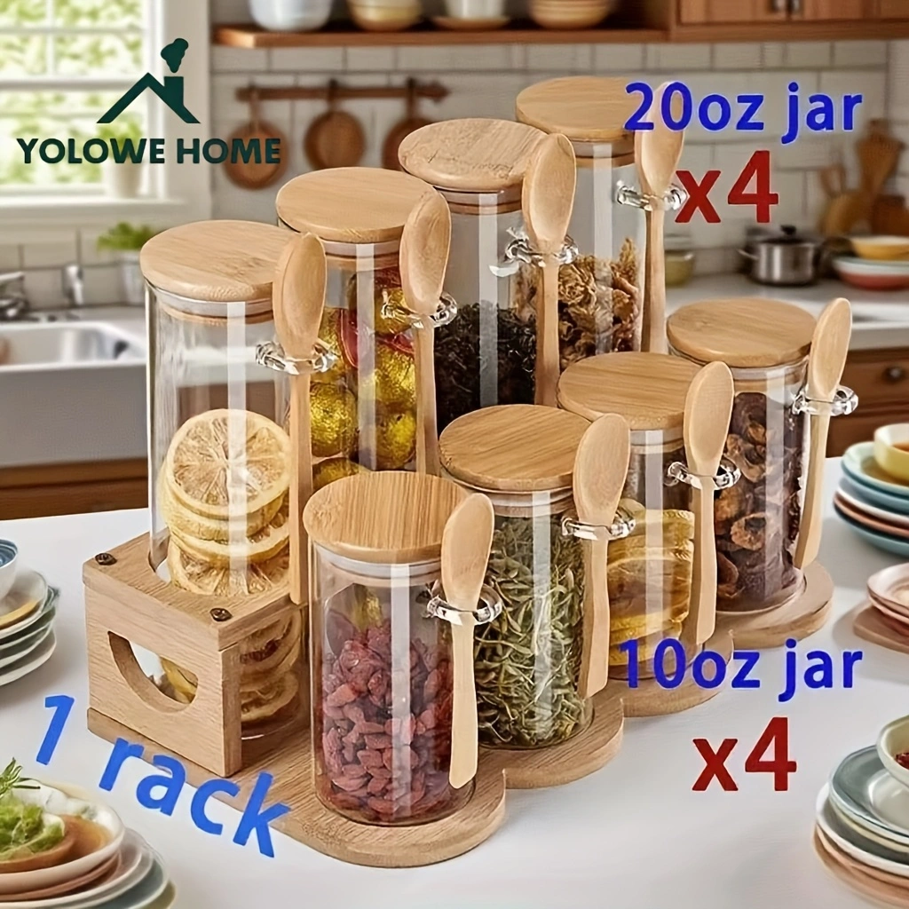 8-Piece Glass Storage Containe - Spice Jar Labels 评论和价格
