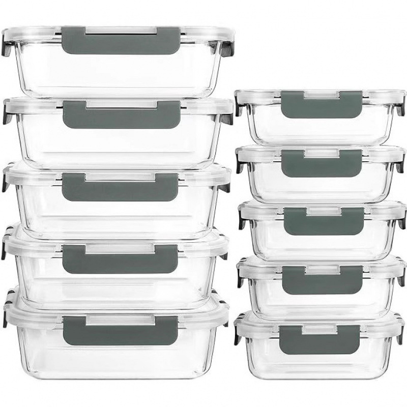 Glass Food Storage Container W - Meal Prep Chef 评论和价格
