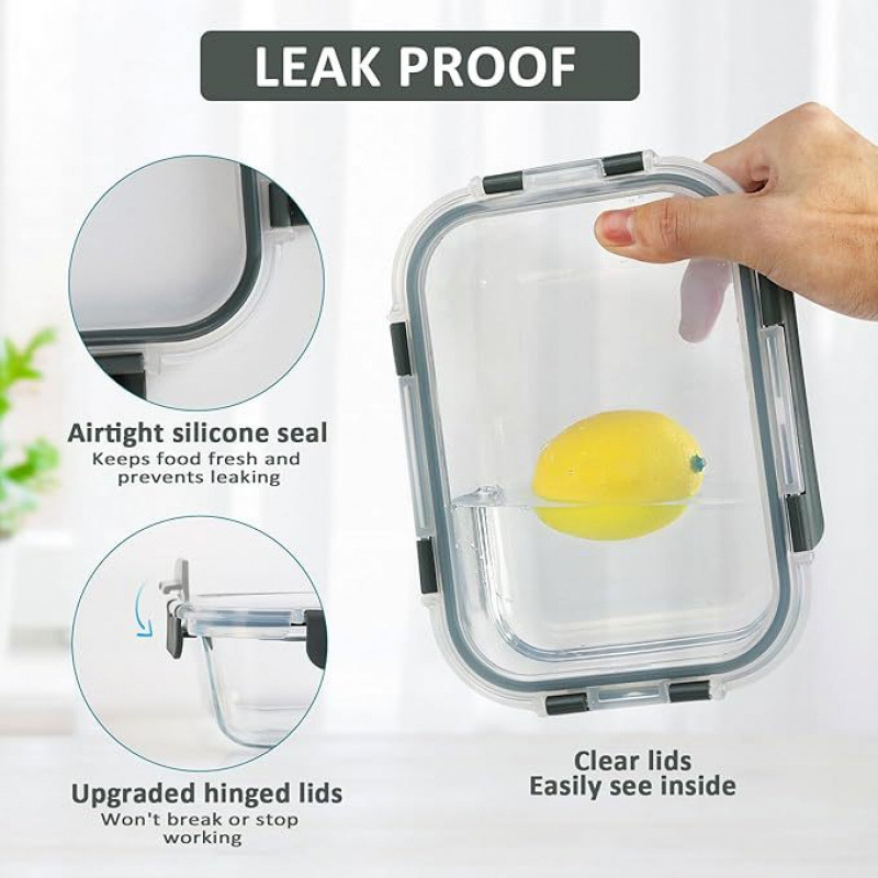 Glass Food Storage Container W - Meal Prep Chef 评论和价格