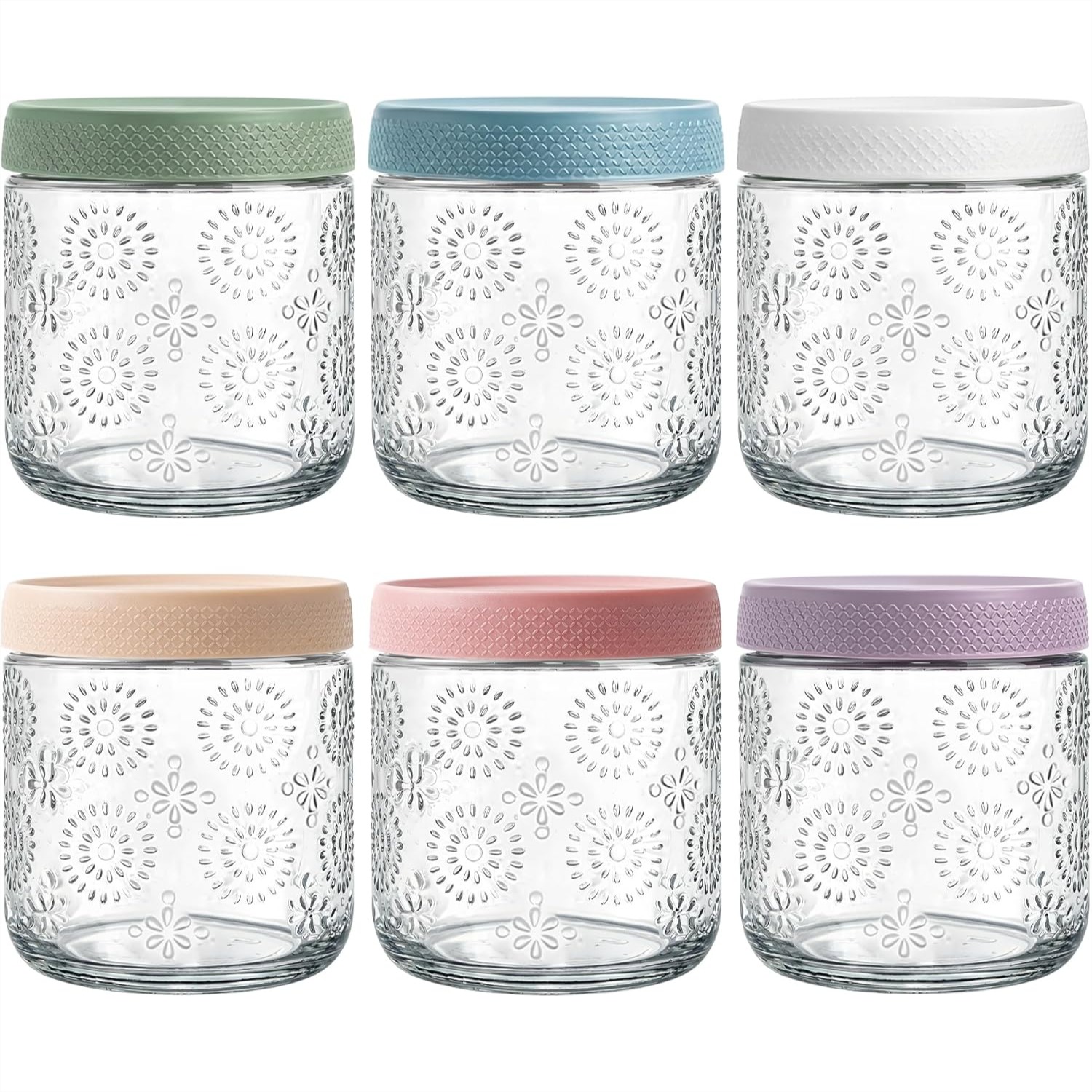 6 Pack 16 oz Overnight Oats Co - Meal Prep Jars With Lids 评论和价格
