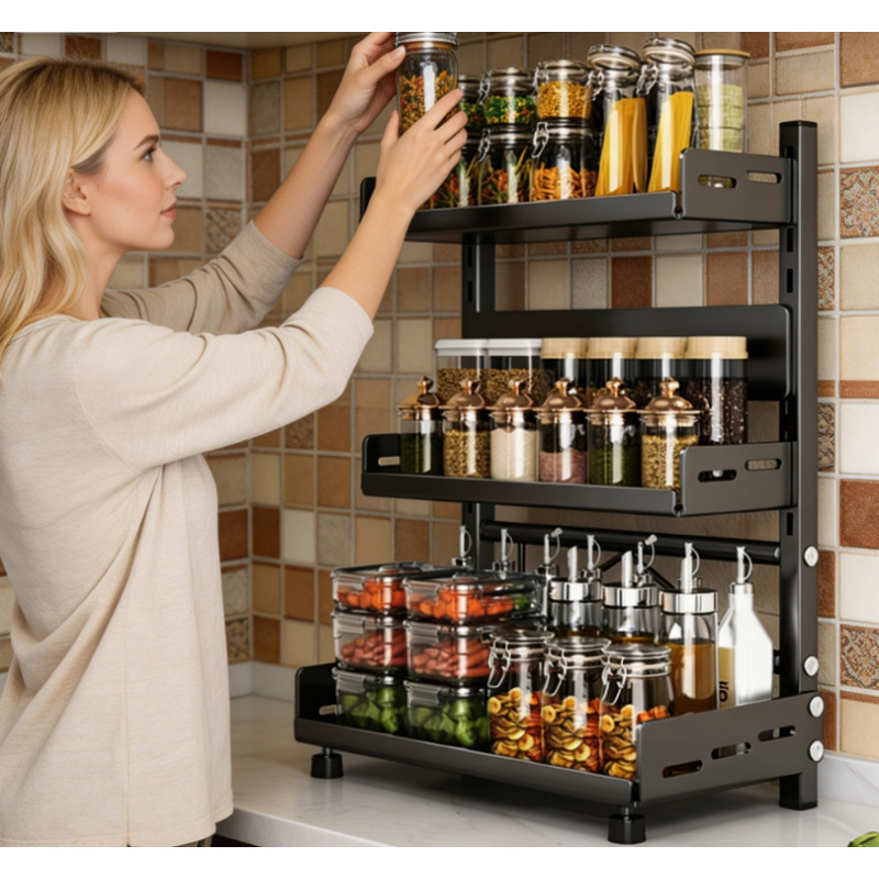 Adjustable Spice Storage Rack  - Spice Jar Labels 评论和价格