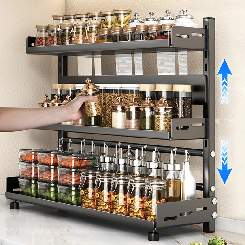 Adjustable Spice Storage Rack  - Spice Jar Labels 评论和价格