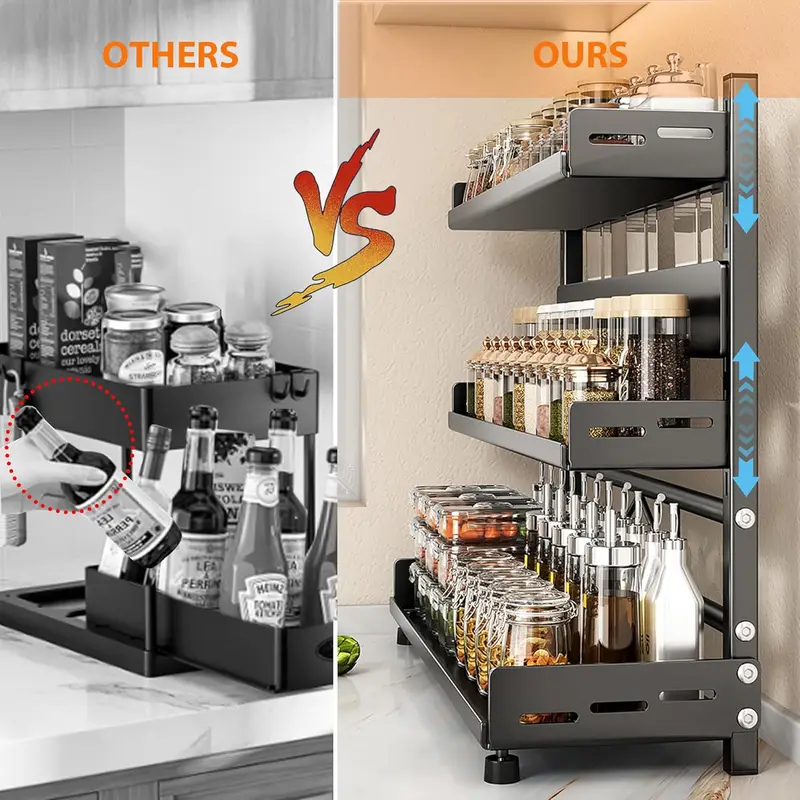 Adjustable Spice Storage Rack  - Spice Jar Labels 评论和价格