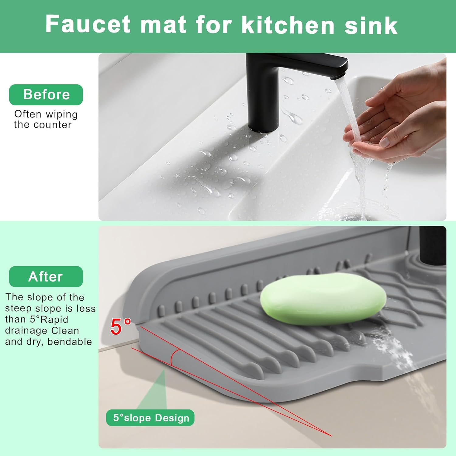 Non-slip silicone kitchen drai - Meal Prep Chef 评论和价格
