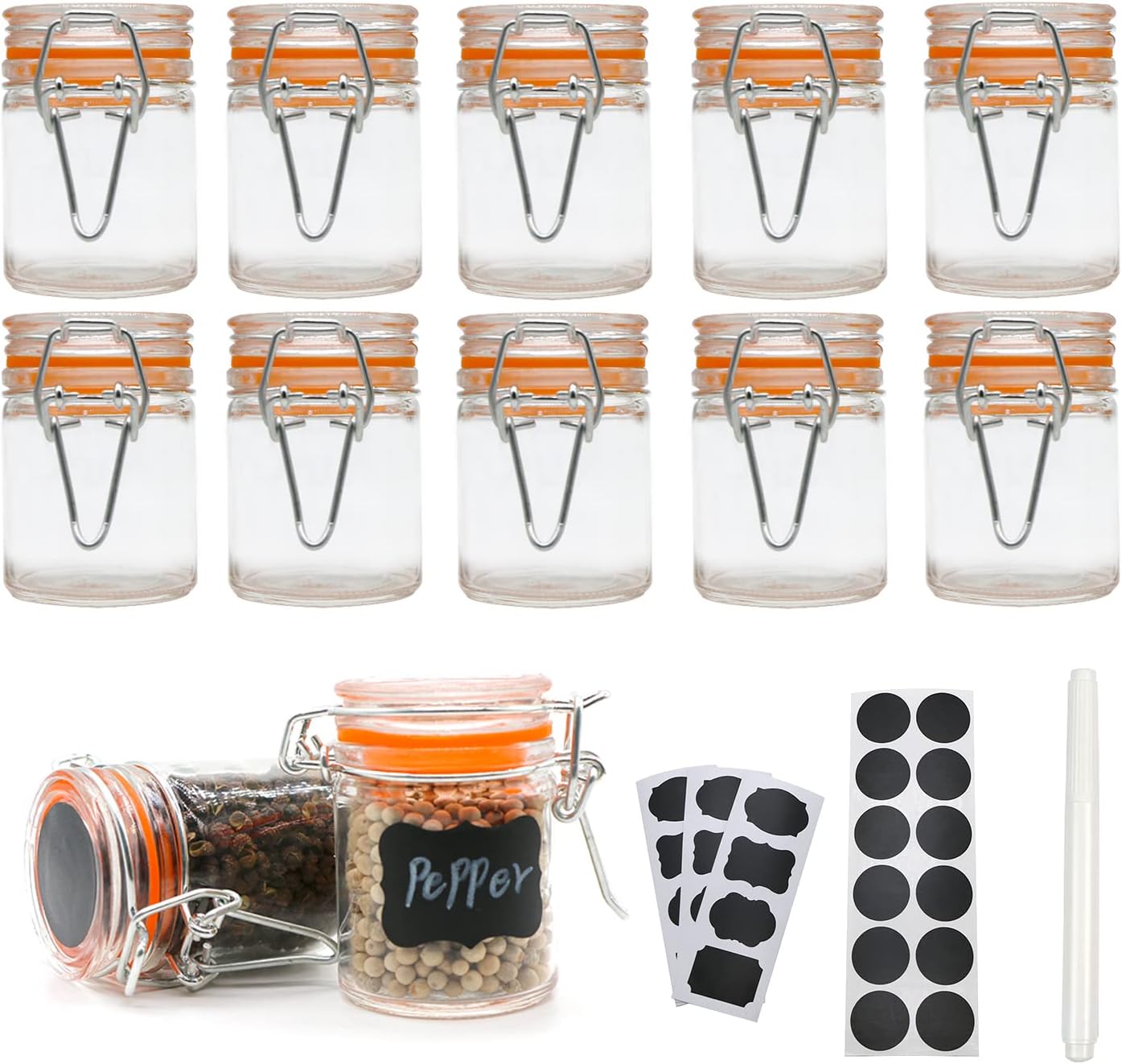 1.7 oz Mini Glass Spice Jars w - Spice Jar Labels 评论和价格