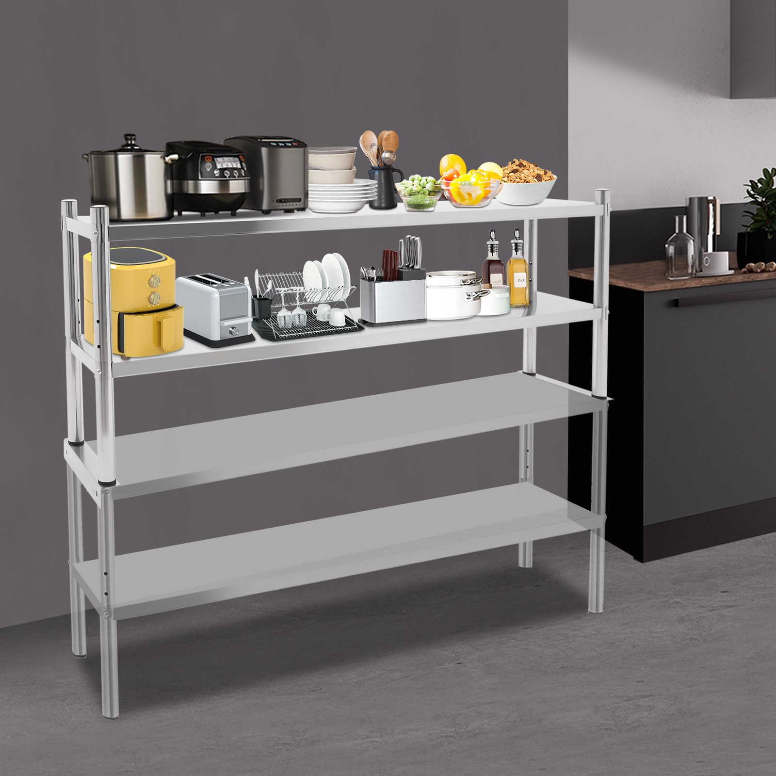 2 Tier Stainless Steel Shelvin - Meal Prep Chef 评论和价格