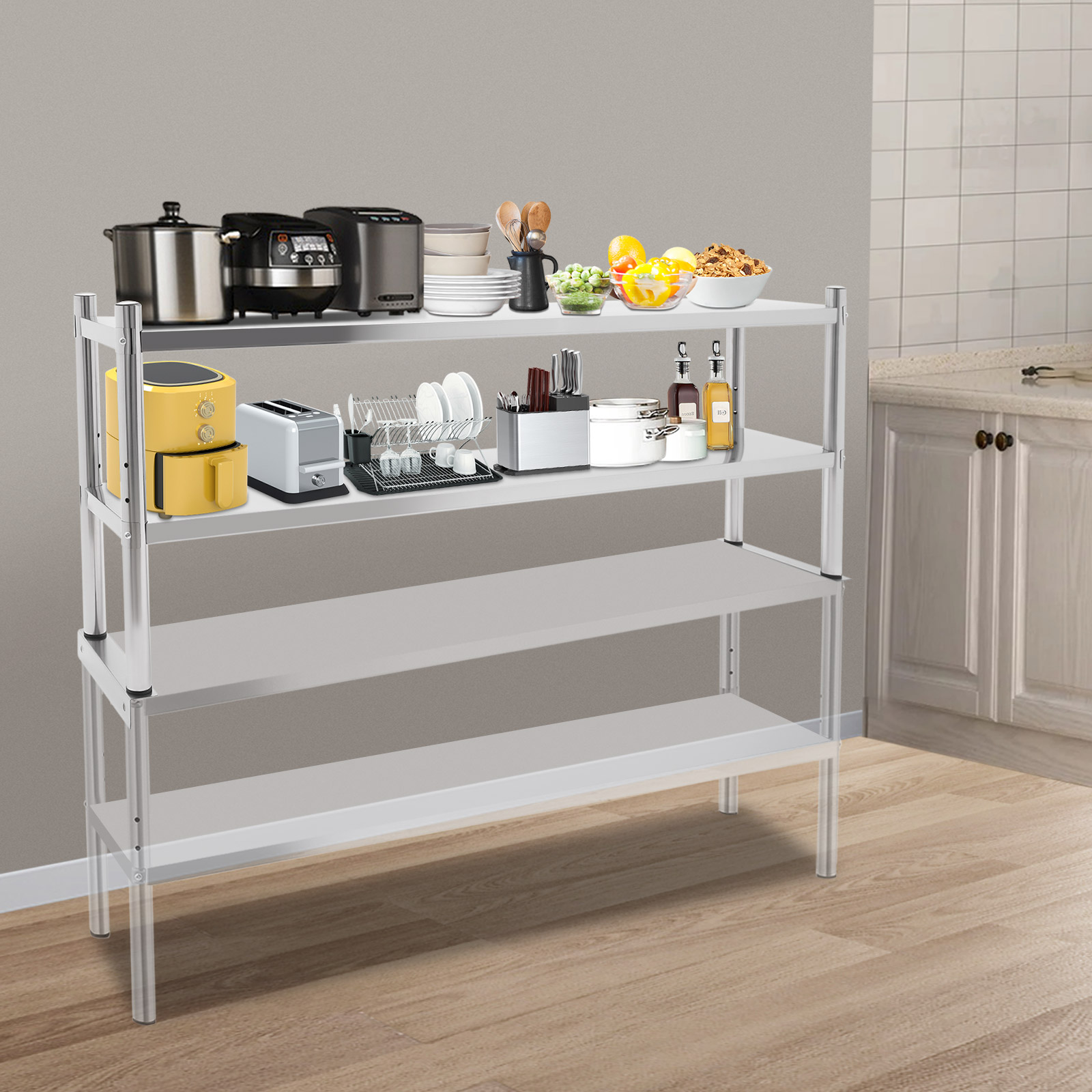 2 Tier Stainless Steel Shelvin - Meal Prep Chef 评论和价格