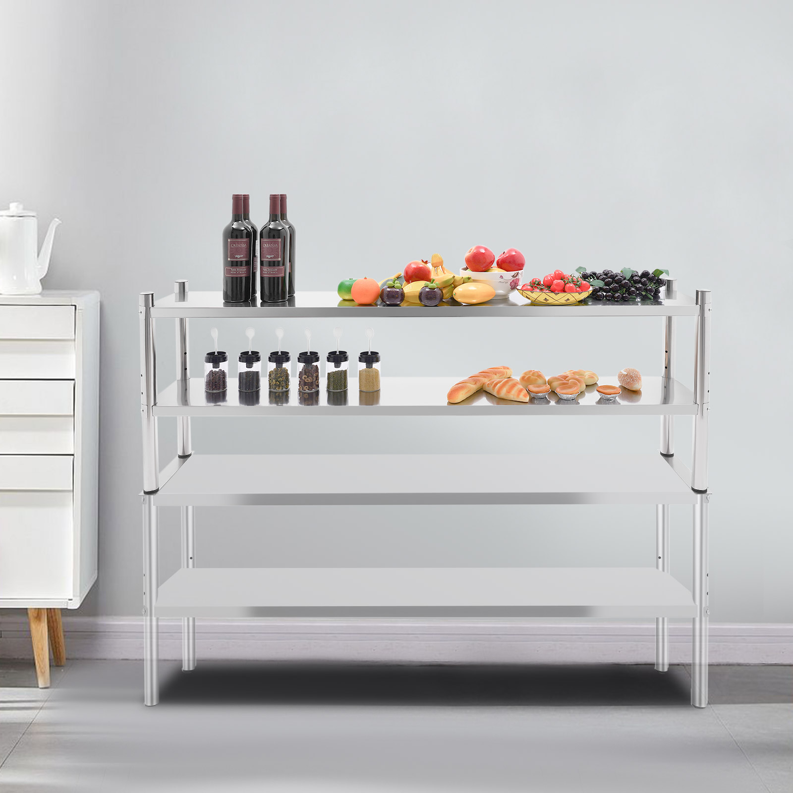 2 Tier Stainless Steel Shelvin - Meal Prep Chef 评论和价格
